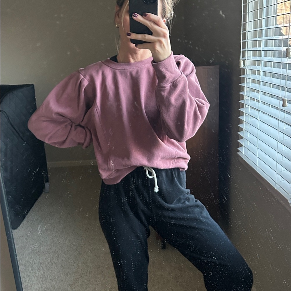 Andrew Marc Sport Cozy Pullover Sweatshirt – Rose Mauve, Soft Knit (M)